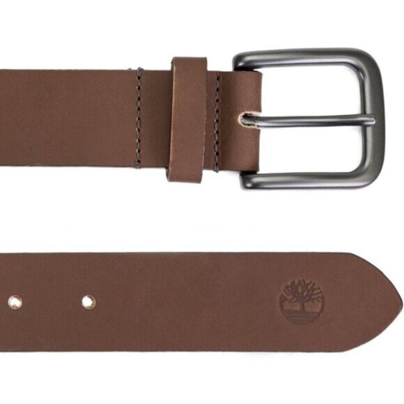 🆕Timberland Men's Dark Brown 35mm Classic Buckle Jean Leather Belts - Picture 4 of 7